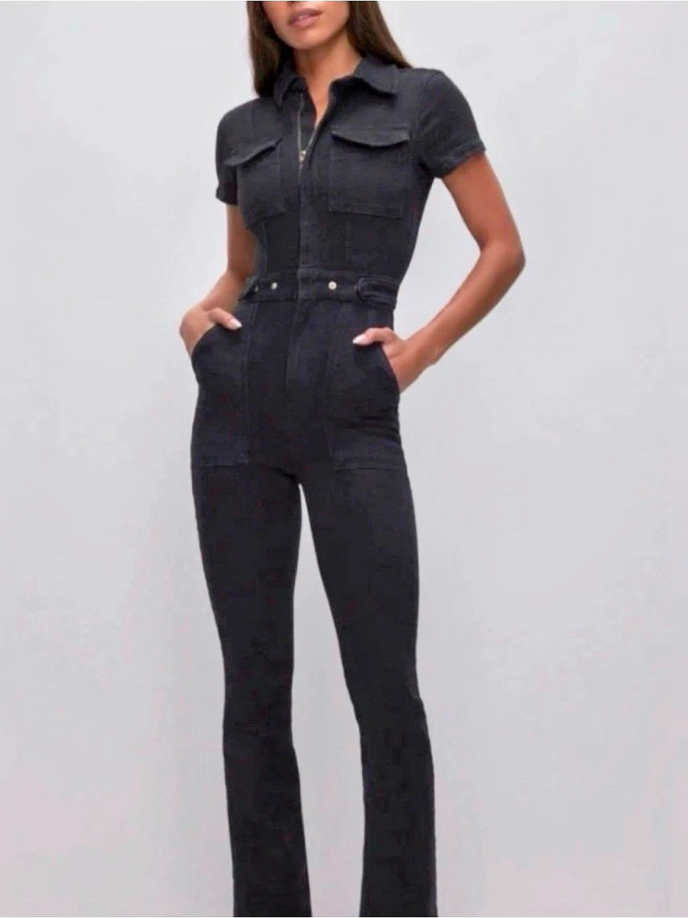 Good American Fit For Success Jumpsuit Black - Size L